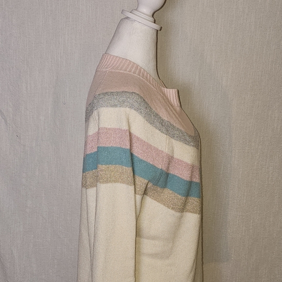 Boden Helena Cashmere Wool Blend Soft Multi Colored Striped Sweater SZ M - Picture 4 of 12